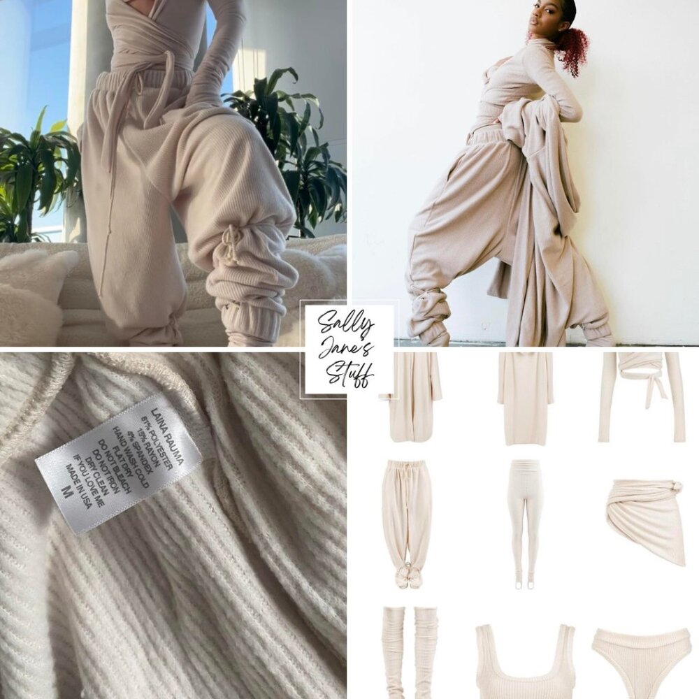 New Sold Out Laina Rauma OG FUZZY RIB SUPER JOGGER Pants / BONE - MEDIUM